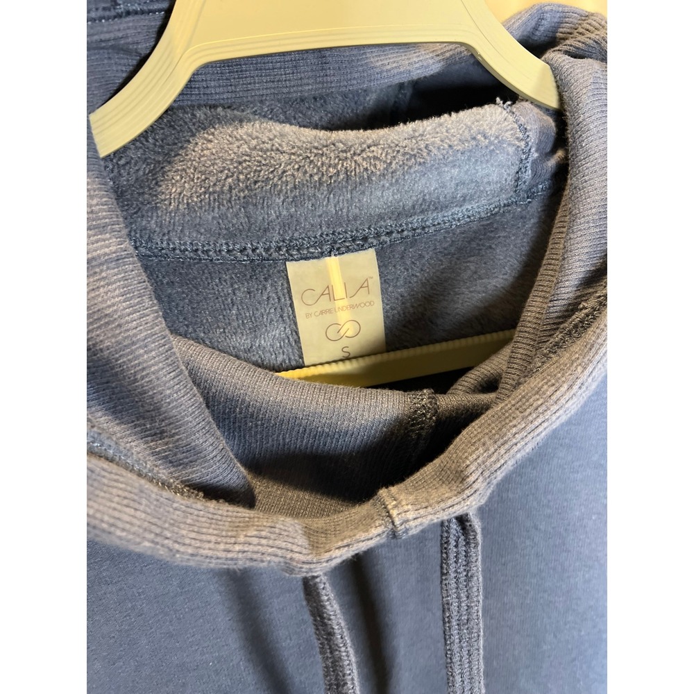 CALIA by Carrie Underwood Womens Blue Cowl Neck Fleece Pullover Hoodie Small - Picture 2 of 9